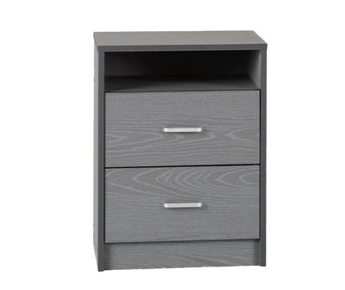 Affordable Grey Bedside Cabinet with 2 drawers