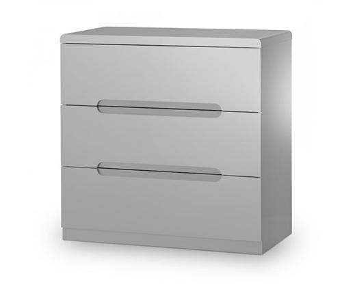 Grey Gloss 3 drawer Chest of Drawers