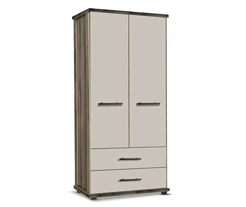 2DC-FL-&-CG Affordable Sunning Grey high gloss Wardrobe